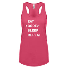 Racerback Eat Code Sleep Repeat Womens Tank Top