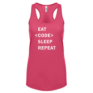 Racerback Eat Code Sleep Repeat Womens Tank Top