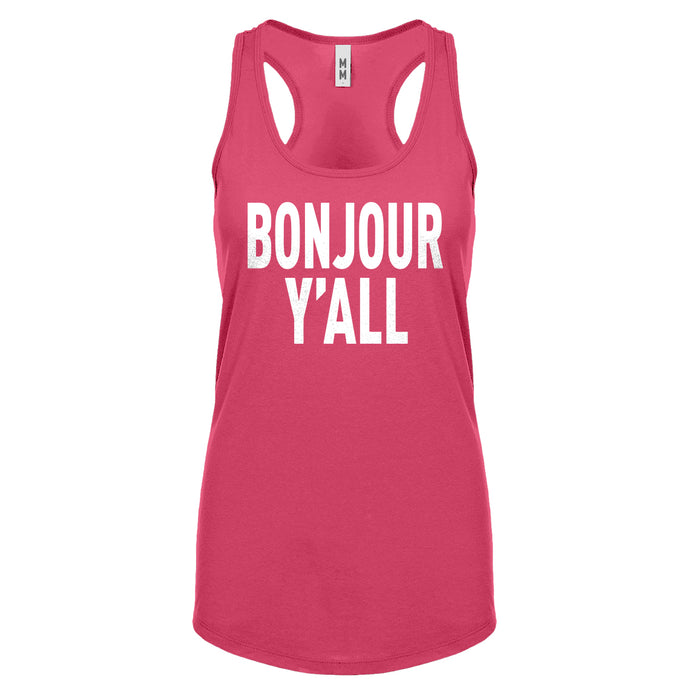Racerback Bonjour Yall Womens Tank Top