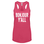 Racerback Bonjour Yall Womens Tank Top