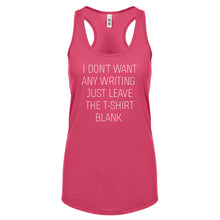 Racerback Leave the Tshirt Blank Womens Tank Top