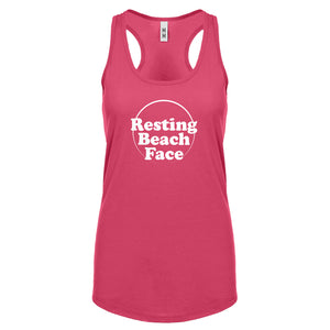 Resting Beach Face Womens Racerback Tank Top