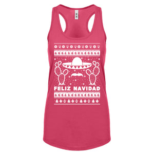 Racerback Feliz Navidad Womens Tank Top