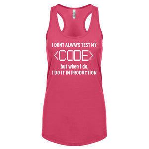 Racerback I Dont Always Code Womens Tank Top
