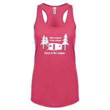 What Happens in the Camper Womens Racerback Tank Top