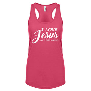 Racerback I Love Jesus but I Cuss a Little Womens Tank Top