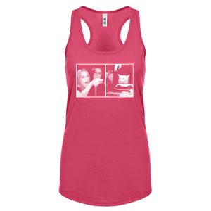 Woman Yelling at Cat Meme Womens Racerback Tank Top