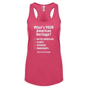 What's Your Heritage? Womens Racerback Tank Top