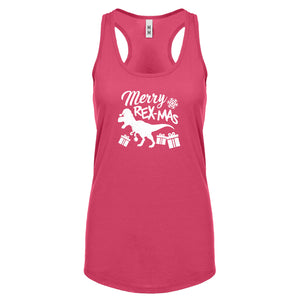 Merry Rex-Mas Womens Racerback Tank Top
