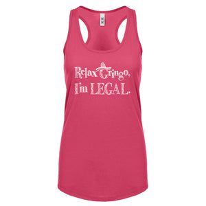 Racerback Relax Gringo I'm Legal Sombrero Womens Tank Top