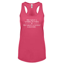 You want a queen? Earn me. Womens Racerback Tank Top