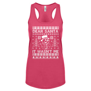 Racerback Dear Santa It Wasn't Me Womens Tank Top