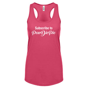 Subscribe to PewDiePie Womens Racerback Tank Top