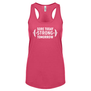 Racerback Sore Today Strong Tomorrow Womens Tank Top