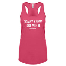 Racerback Comey Knew Too Much Womens Tank Top