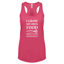 Racerback I Grow My Own Food Womens Tank Top