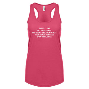The Week is Long the Silver Cat Feeds Womens Racerback Tank Top