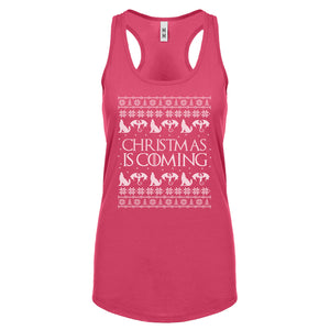 Racerback Christmas is Coming Womens Tank Top