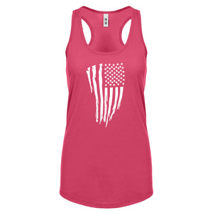 American Flag Vertical Womens Racerback Tank Top