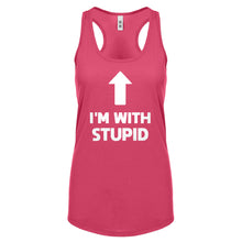 I'm with Stupid Up Womens Racerback Tank Top