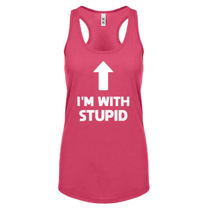 I'm with Stupid Up Womens Racerback Tank Top