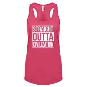 Straight Outta Civilization Womens Racerback Tank Top