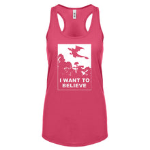I Want to Believe Fire Dragon Womens Racerback Tank Top