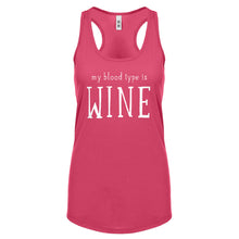 My Blood Type is Wine Womens Racerback Tank Top
