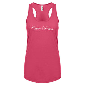CALM DOWN Womens Racerback Tank Top