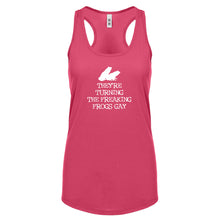 They're Turning the Freaking Frogs Gay! Womens Racerback Tank Top