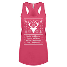 Dasher and Dancer and Jeffrey Epstein Womens Racerback Tank Top