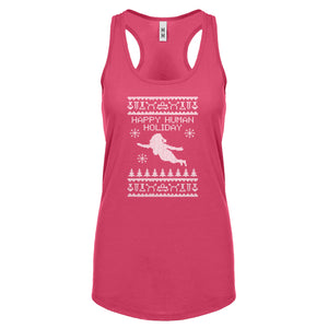 Racerback Happy Human Holiday Womens Tank Top