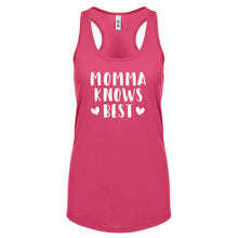 Racerback Momma Knows Best Womens Tank Top