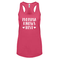 Racerback Momma Knows Best Womens Tank Top