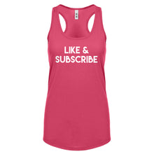 Like and Subscribe Womens Racerback Tank Top