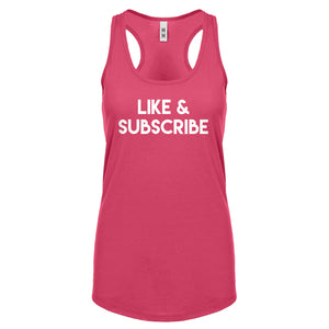 Like and Subscribe Womens Racerback Tank Top