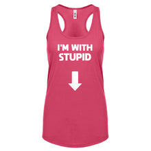 I'm with Stupid Down Womens Racerback Tank Top