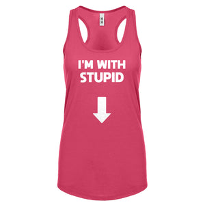 I'm with Stupid Down Womens Racerback Tank Top