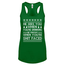 Racerback He Sees Your When You're Sleeping Womens Tank Top