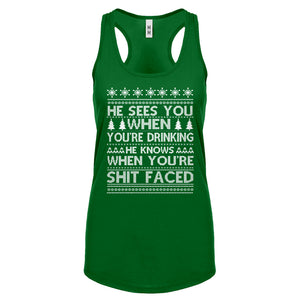 Racerback He Sees Your When You're Sleeping Womens Tank Top