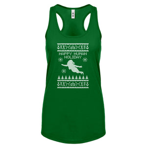 Racerback Happy Human Holiday Womens Tank Top