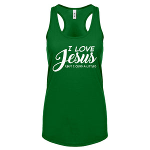 Racerback I Love Jesus but I Cuss a Little Womens Tank Top