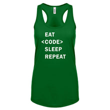 Racerback Eat Code Sleep Repeat Womens Tank Top
