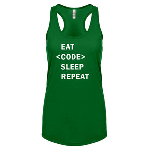 Racerback Eat Code Sleep Repeat Womens Tank Top