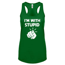 I'm With Stupid You Womens Racerback Tank Top