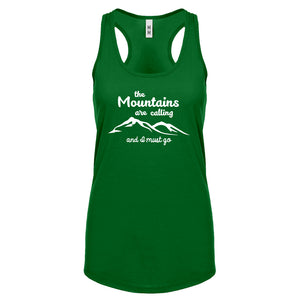 The Mountains are Calling Womens Racerback Tank Top