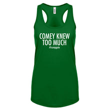 Racerback Comey Knew Too Much Womens Tank Top