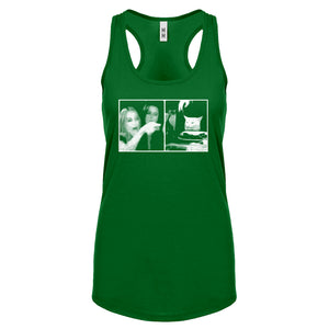 Woman Yelling at Cat Meme Womens Racerback Tank Top