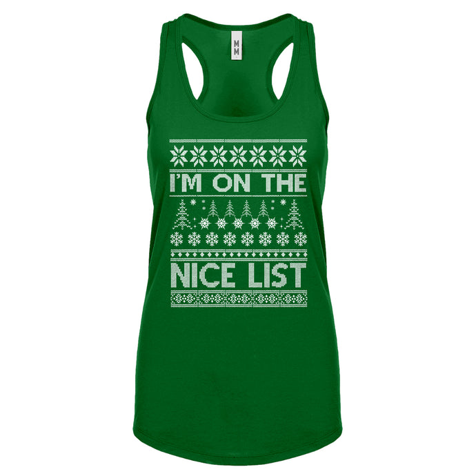 Racerback Im on the Nice List Womens Tank Top