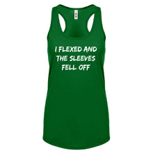 I Flexed and the Sleeves Fell Off Womens Racerback Tank Top